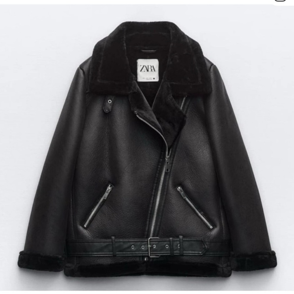 Zara Faux Fur Double Faced
Biker Jacket